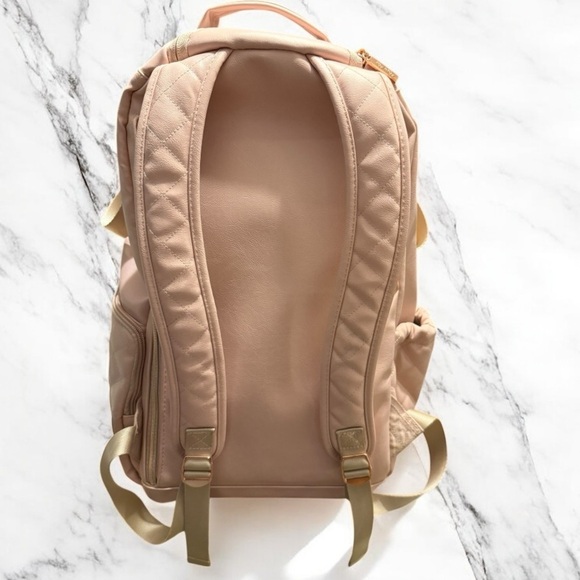 Itzy Ritzy Boss Baby Backpack Diaper Bag Blush Vegan Leather Changing Pad - Picture 6 of 15